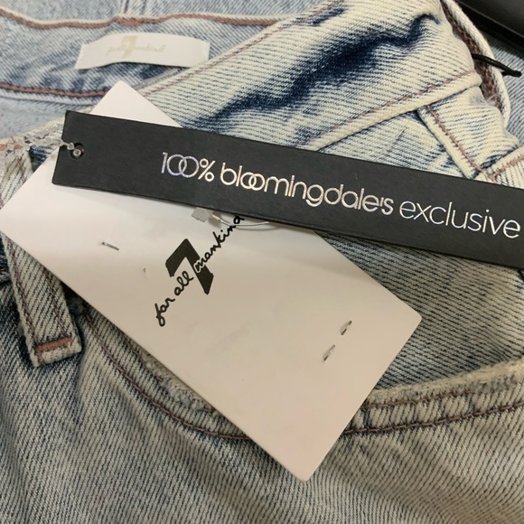 NWT 7 for all Mankind light wash Denim Mini Skirt size 25 - Picture 5 of 6